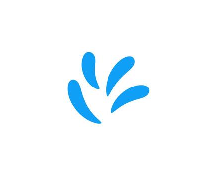 Blue abstract water droplets forming a unique pattern in simple art style vector