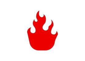 Red flame icon symbolizing heat and energy on a simple background design vector