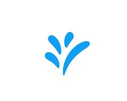 Blue abstract splash shape with smooth curved design on a light background vector