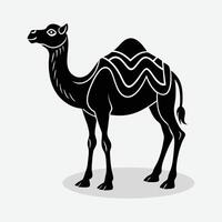 a camel is standing in front of a white background vector