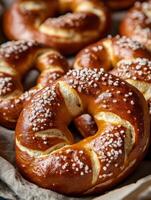 Golden Rays on Salty Soft Pretzels photo