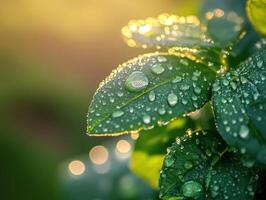 Fresh Dew on Early Garden Morning photo