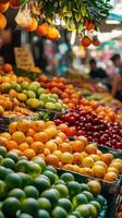 Market Overflowing with Fresh Fruits photo