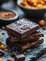 Dark Chocolate with Salted Caramel Notes photo