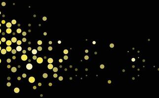 Golden circles on black background vector