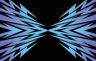 Abstract blue and black butterfly wings on a black background vector