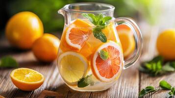 Refreshing Water Touched by Citrus photo