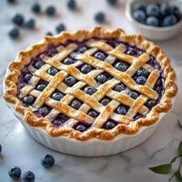 Blueberry Tart with Checkered Crust photo