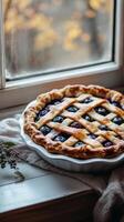 Blueberry Pastry Resting by the Window photo