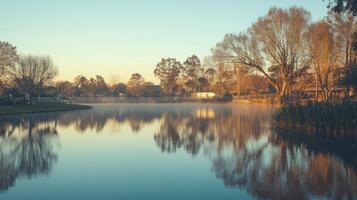 Glassy Lake and Easter Morning Reflections photo