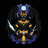 Mythical Thunder Deity vector