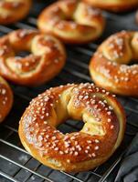 Warm Pretzels on a Cooling Stand photo