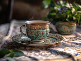 Complex Artistry in Classic Tea Set photo