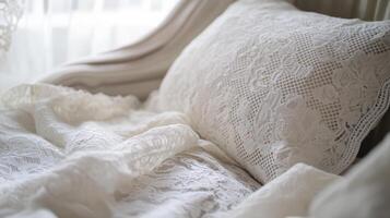 Restful Vibe with Lace Pillows photo