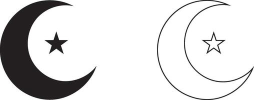Star and Crescent Silhouette, Elegant Illustration for Islamic and Celestial Designs vector