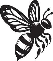 Bee Silhouette Illustration On White Background vector
