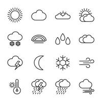 A set of weather icons including rain, snow, and wind vector
