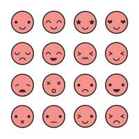 A collection of cartoon faces with different expressions vector