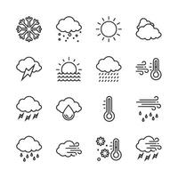 set of weather icons including rain, snow, and wind vector