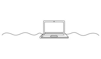 Laptop. Computer. Continuous one line drawing laptop graphic design illustration. Laptop icon line. Laptop simple sign. vector