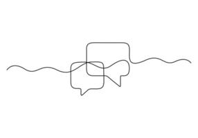 Continuous single line drawing of speech bubble. Graphic illustration vector