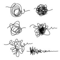 Hand drawn scribble shapes. chaos patterns with illustration style doodle and line art vector