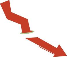 Abstract Red Arrow and Zigzag Graphic vector