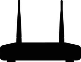 High Quality Image of a Image of a Wi-Fi Router with Dual Antennas and Signal Icons for Technology and Networking Concepts vector