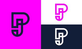 JP or PJ logo graphic. vector