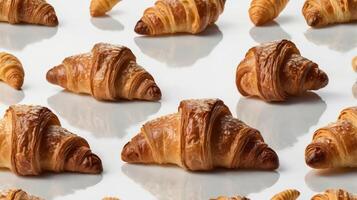 A group of croissants arranged in a pattern photo