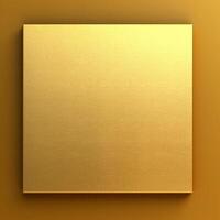 Gold podium stand flat lay background. Luxury gold geometric element stage close-up top view background. Minimal display podium mockup template for products and advertising design. photo