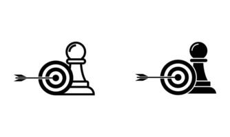 chess pawn with target arrow vector
