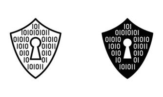 shield with binary code and keyhole vector