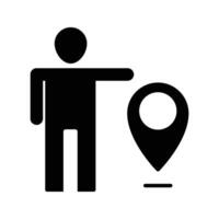 A person with location map pin icon vector
