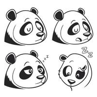 Minimalist Panda Line Art Illustration vector