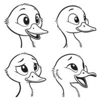 Charming Duck Line Art Minimalist Illustration vector