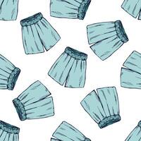 hand drawn colored seamless pattern with summer shorts in vintage style vector