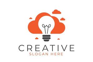 Bright Ideas Cloud Computing Innovative bulb gray icon data smart orange vector