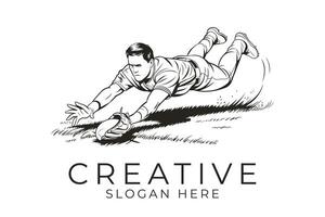 Dramatic Baseball Player Diving Catch Action Graphic game skill power focus black vector