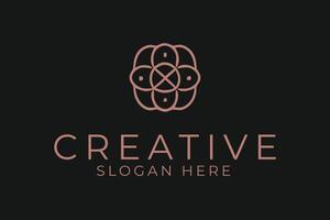 Elegant Minimalist Geometric Template art rose gold pink icon clean lines vector
