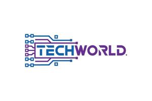 Modern TechWorld Digital Circuit Board App Blue Data Icon Line Clean Style vector
