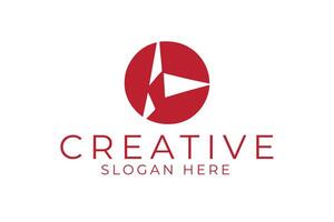 Abstract Red Geometric Modern Branding Identity Icon Bold Form Clean Sharp vector