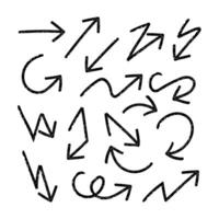 Creative arrows in grunge style, arrow set, collection, stylish. Bold arrows, graphic set of isolated elements from brush strokes vector
