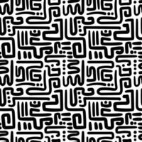 Abstract line doodle seamless pattern Straight line and dots doodle hand drawn seamless pattern vector