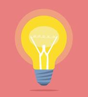 Image of a glowing light bulb. Light bulb hand drawn in cartoon style. Idea, idea, enlightenment, brainstorm, work, education. vector