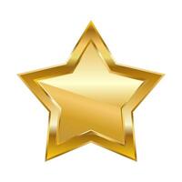 Gold five pointed star. illustration isolated on transparent background vector