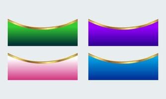 Curve Border Set Colorful Gradient Design vector