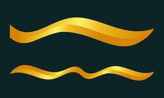 gold wave curve golden corner shape vector