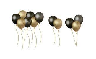Balloon string combination, gold and black with sequins combination, suitable for events, parties, sales vector