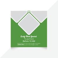 Delicious burger food menu and web banner design template vector